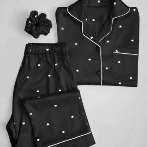 Women’s stitched silk printed Night Suit