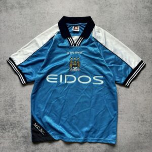 vintage manchester city 1999 2001 home soccer jersey football shirt rare mens